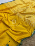 Yellow Maheshwari Silk Handloom Saree with Zari Border